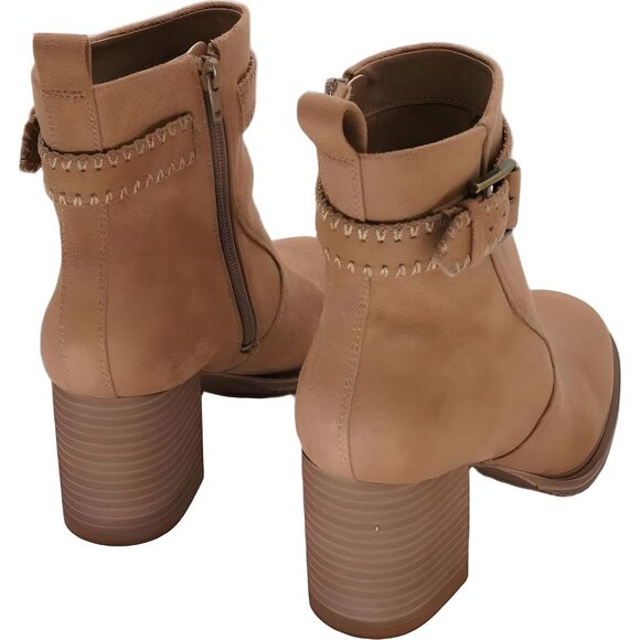 Zodiac Women's Faux Suede Buckle Ankle Boot - Latte Block Heel 7.5M - Picture 3 of 6